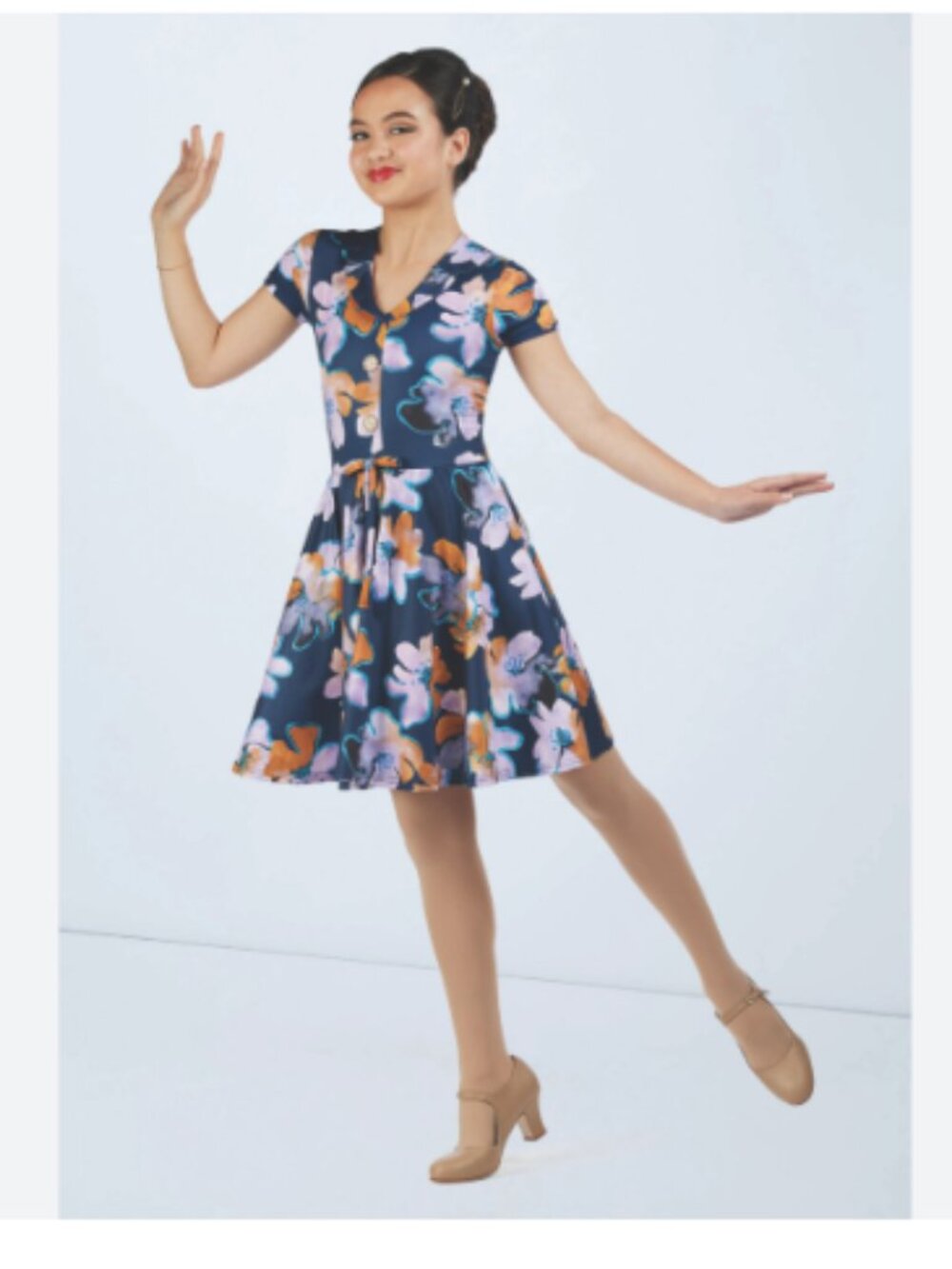 Weissman “Take the A Train” Dress  in Navy Floral